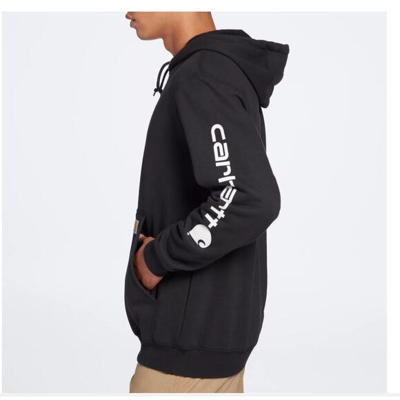 Carhartt Black Hooded Sweatshirt - Size Small Tall - Picture 2 of 5